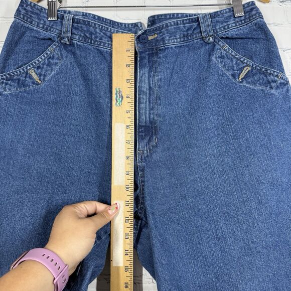 VTG Y2K 90's Denim Baggy Shorts Women Size 16 Blue Carpenter Loose Fit Cotton - Picture 6 of 10